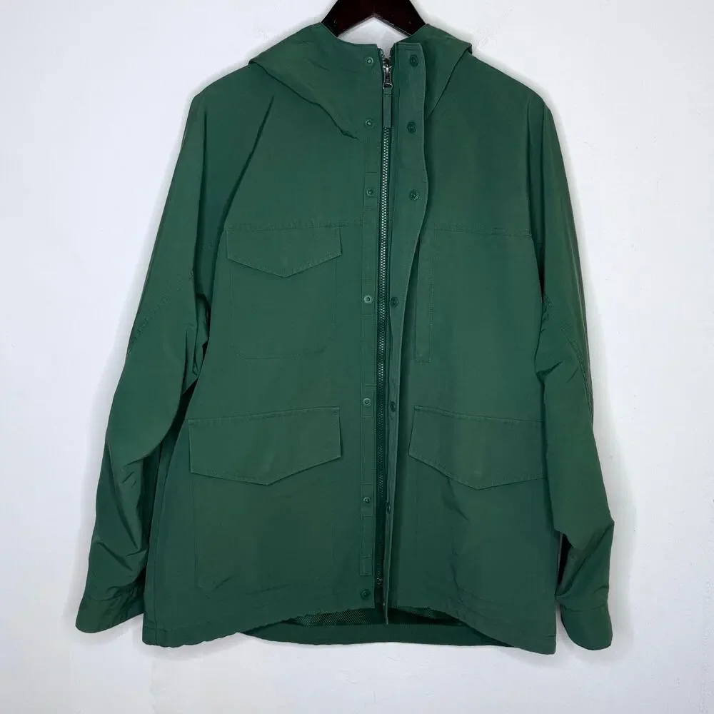 UNIQLO Hooded Utility Jacket Mens‎ XL Green Lightweight Windbreaker Outdoor